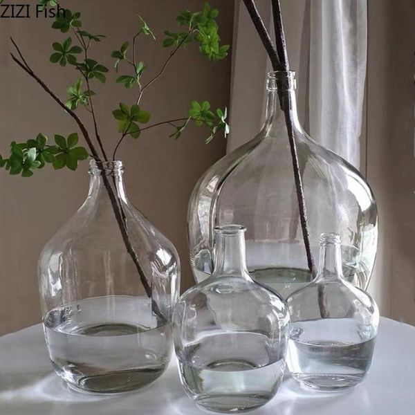 vases handmade glass vase transparent flower big belly arrangement hydroponics accessories home decoration ornaments
